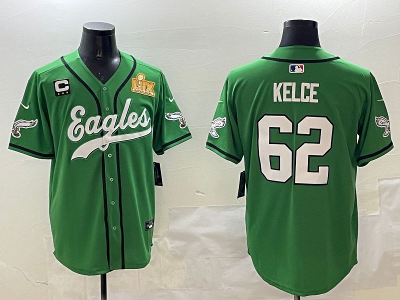 Men Philadelphia Eagles 62 Kelce Green three generations Jointly Name 2025 Nike Limited NFL Jersey style 2